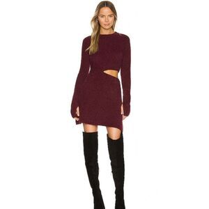 AFRM Revolve Orion ￼Sweater Dress in Port Royale Cut Out Long Sleeves Size M